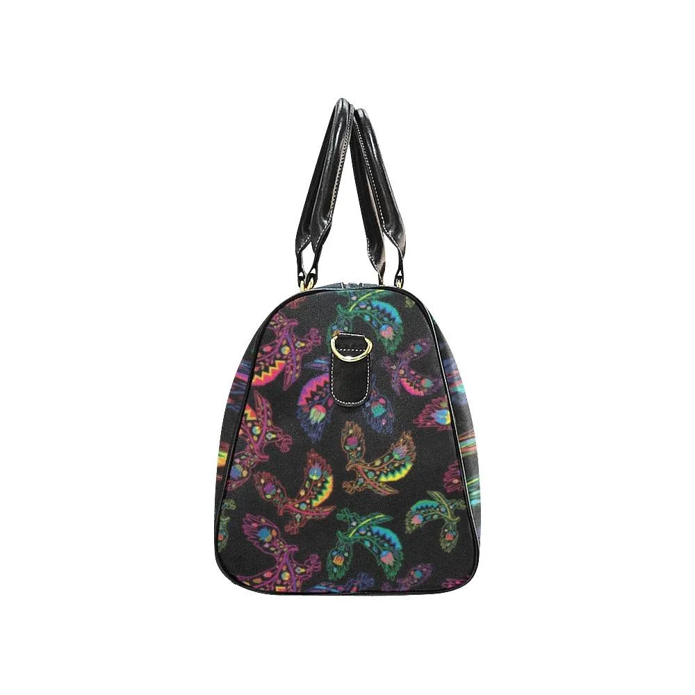 Neon Floral Eagles Waterproof Travel Bag/Small