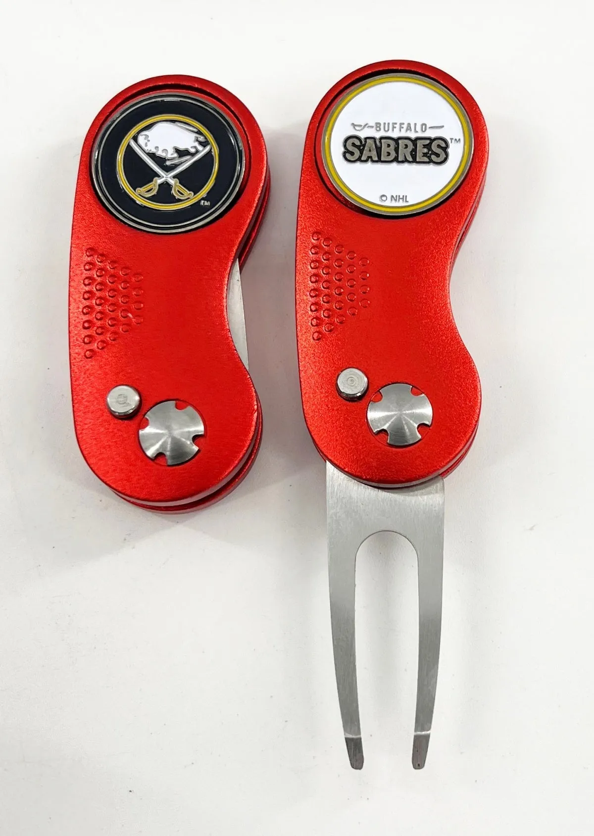 NHL 2 Prong Switchblade GOLF DIVOT REPAIR TOOL   Ballmark CHOOSE TEAM & COLOR