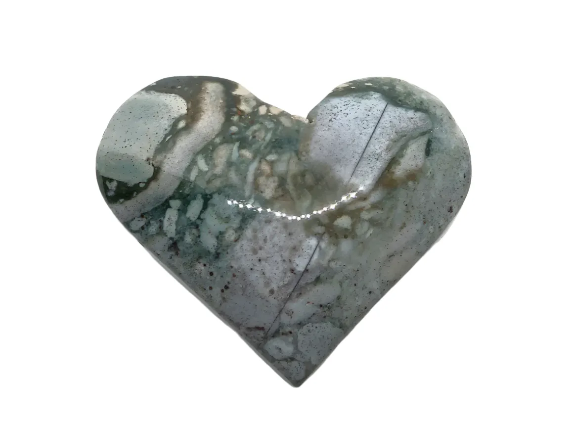 Ocean Jasper Crystal Heart Carving