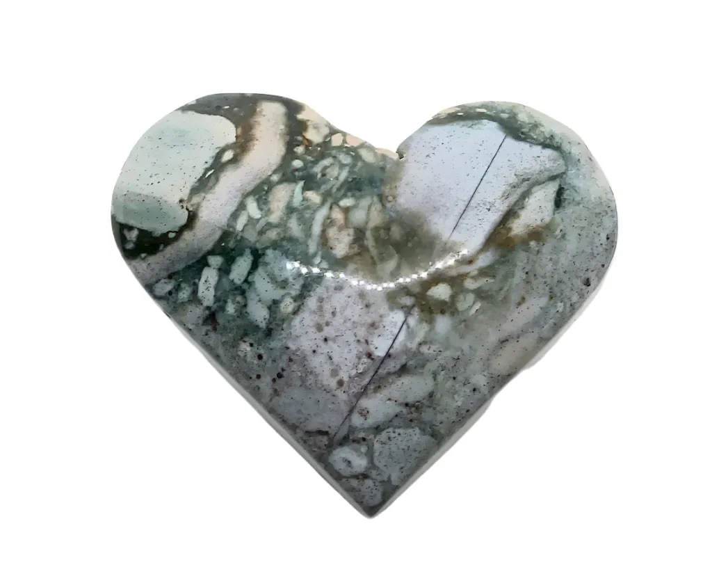 Ocean Jasper Crystal Heart Carving