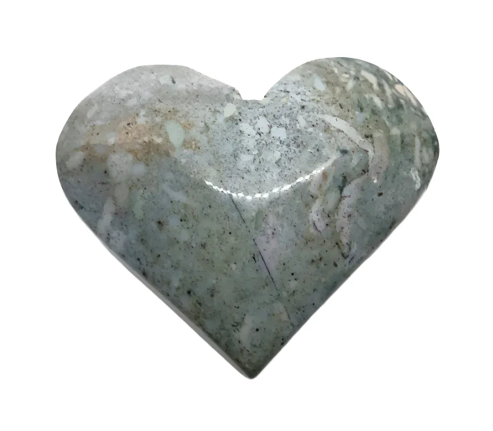 Ocean Jasper Crystal Heart Carving