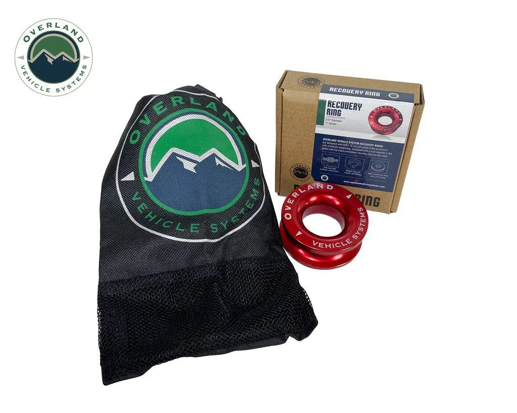 Overland Vehicle Systems Recovery Ring 2.5" 10,000 lb. Red With Storage Bag  | Universal