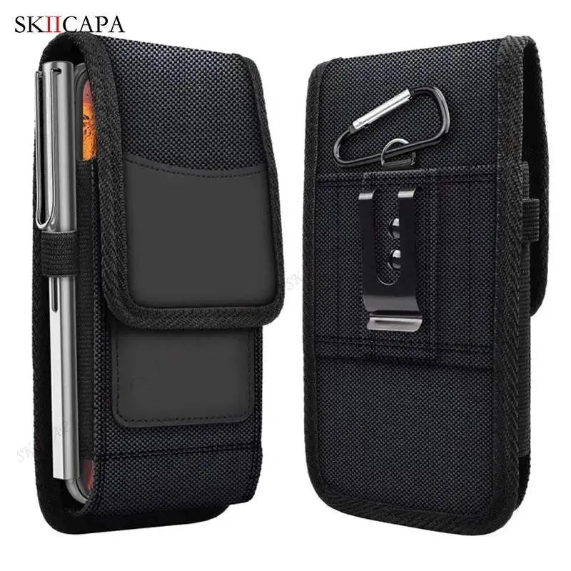 Oxford Cloth Leather Waist Pouch for Samsung S24 Ultra Plus with Belt Clip - Holster Bag for Galaxy A15, A05S, A05, A25