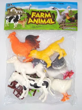 Pack of 6 Livestock and Pet Animal Playset