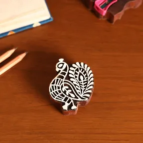 Peacock - Hand Carved Sheesham Wood Block Sharpener