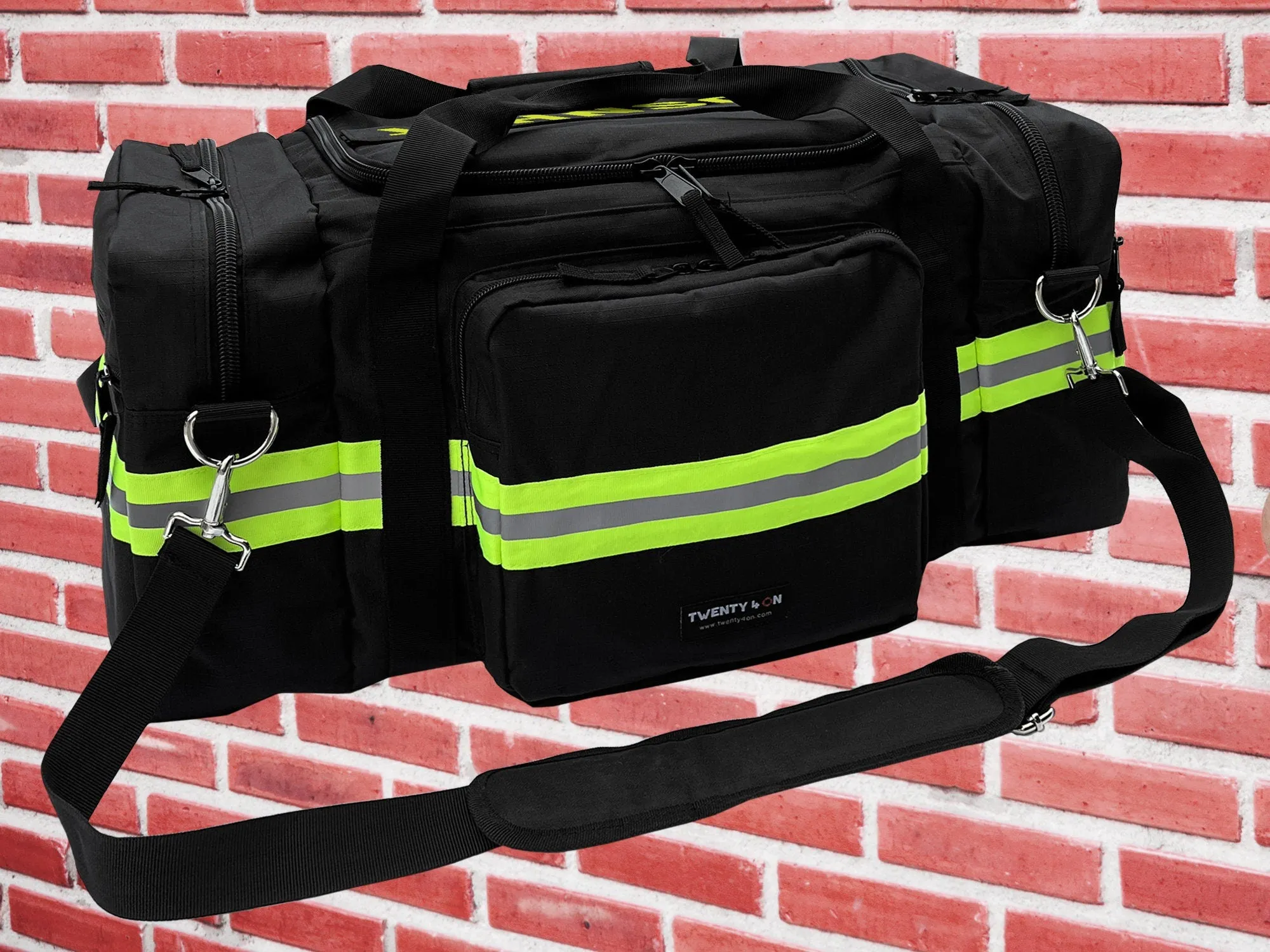 Personalized Firefighter Gym Bag or Station Bag in Black with Your Name or Custom Text