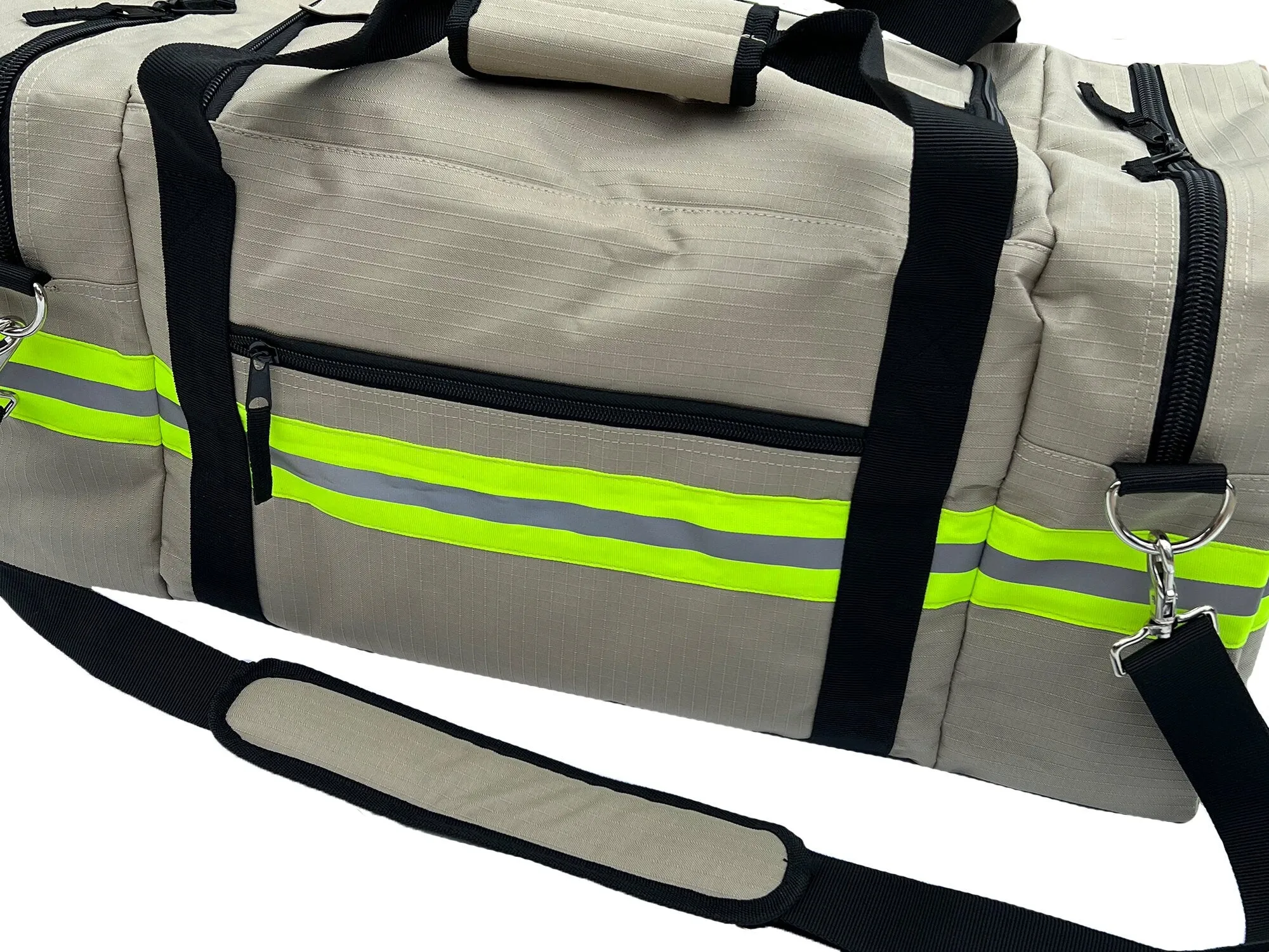 Personalized Firefighter Gym Bag or Station Bag in Khaki with Your Name or Custom Text