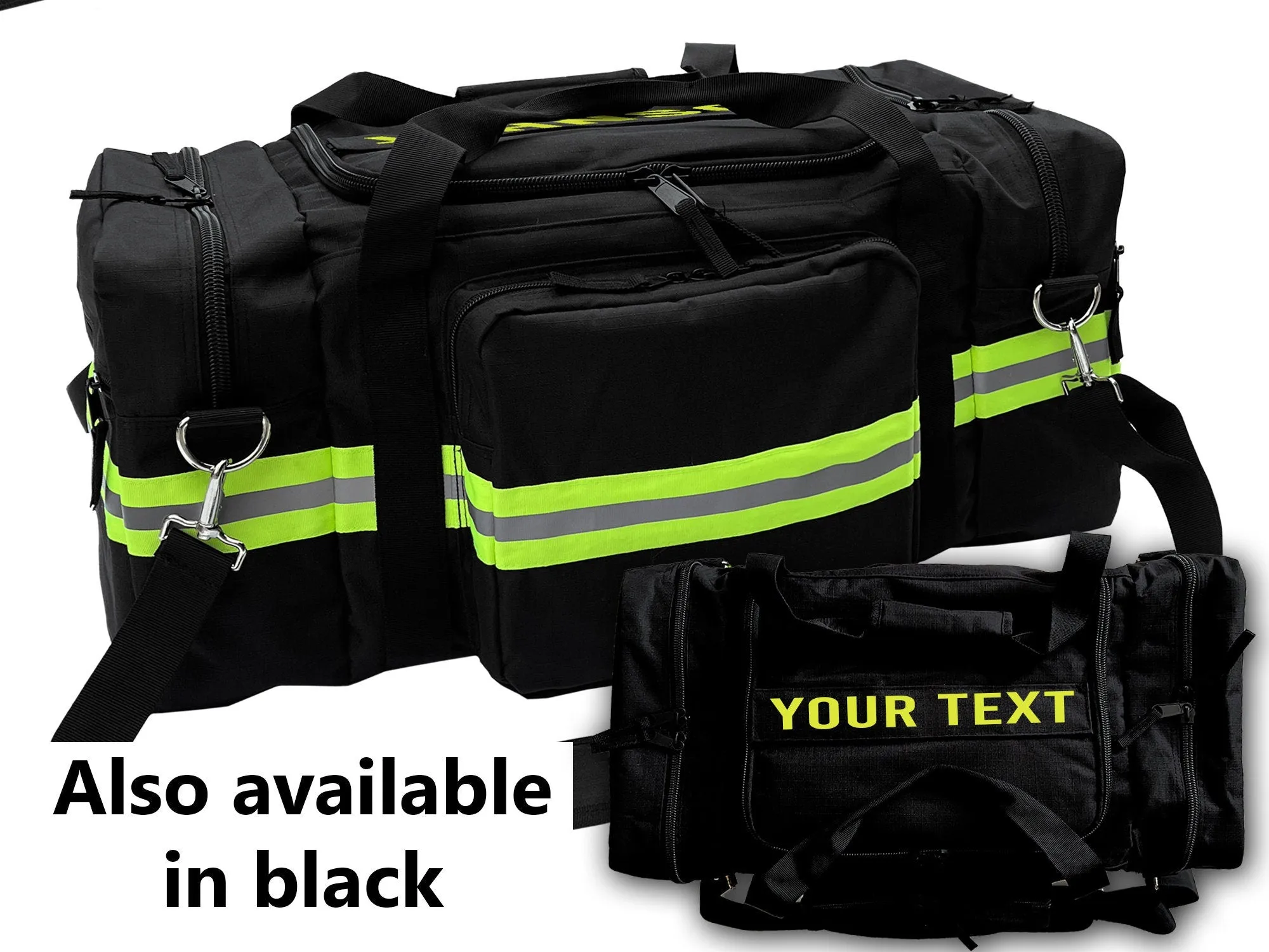 Personalized Firefighter Gym Bag or Station Bag in Khaki with Your Name or Custom Text