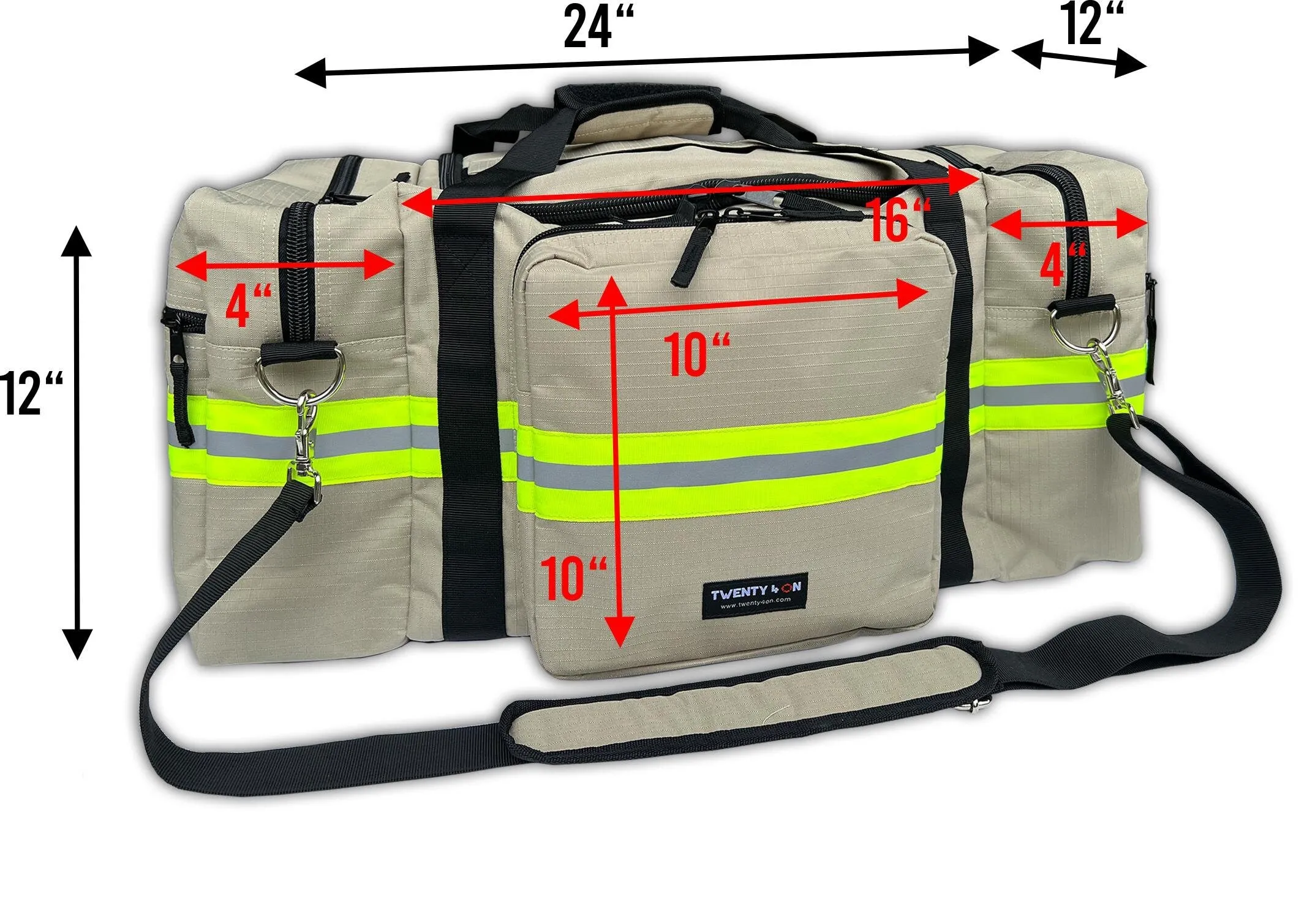 Personalized Firefighter Gym Bag or Station Bag in Khaki with Your Name or Custom Text