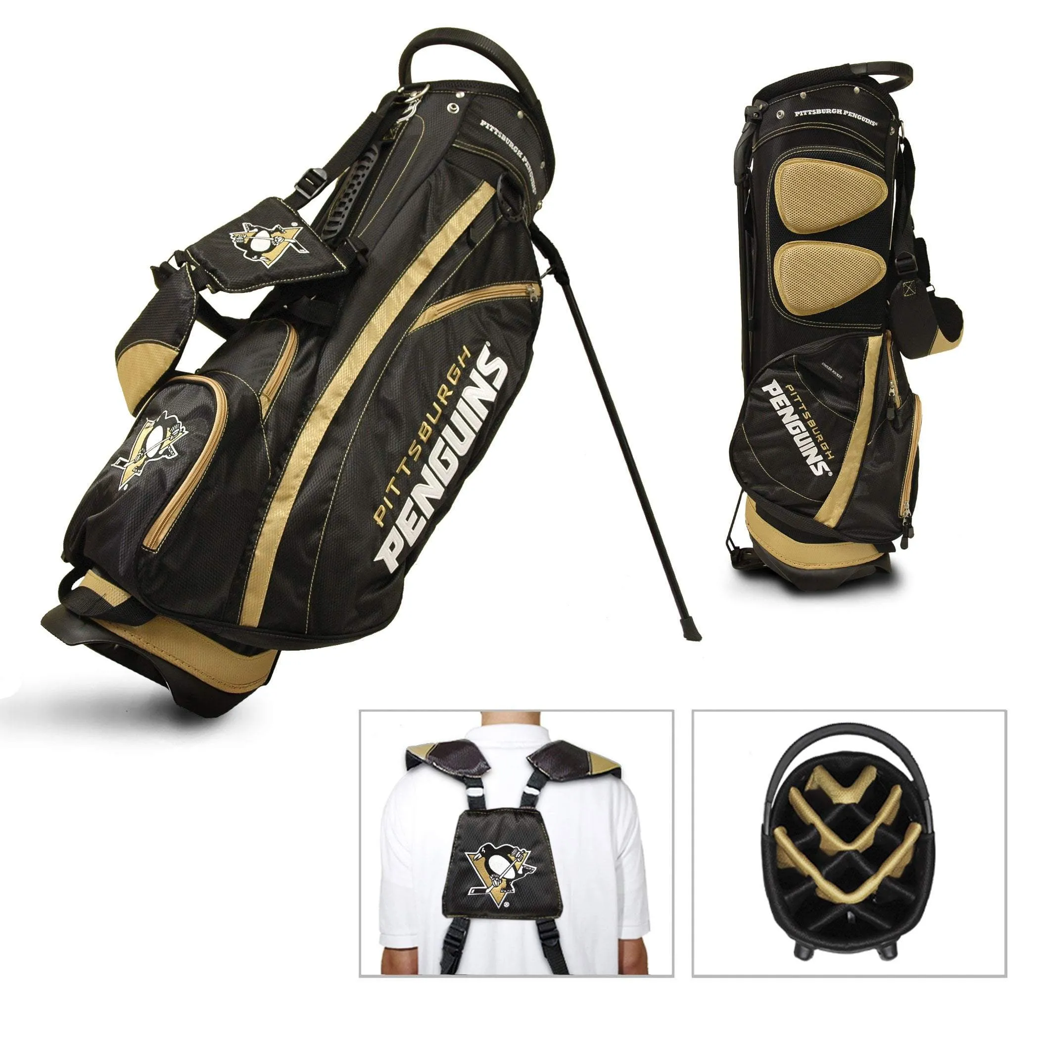 Pittsburgh Penguins Team Golf Fairway Lightweight 14-Way Top Golf Club Stand Bag