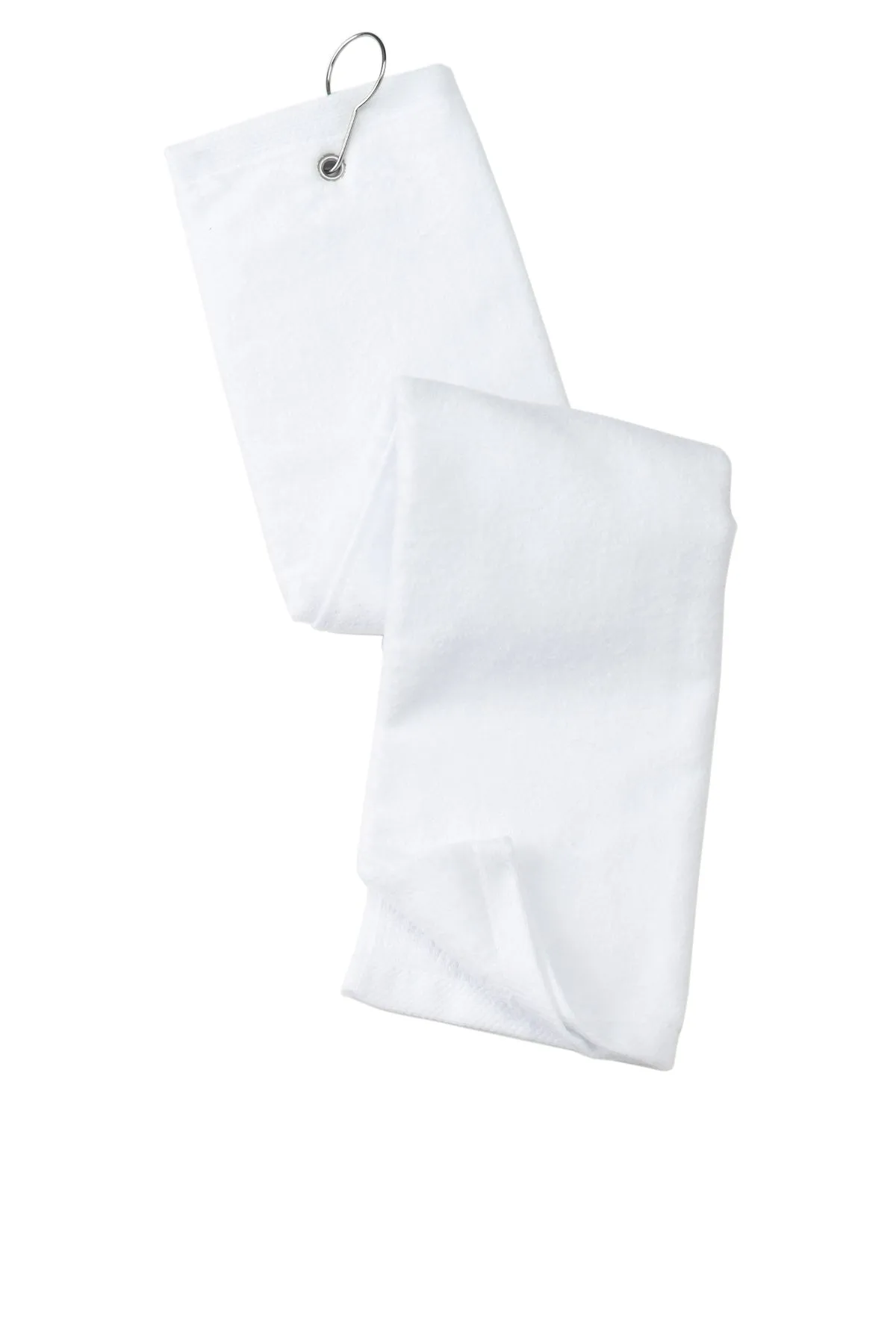 Port Authority Grommeted Tri-Fold Golf Customized Towels, White