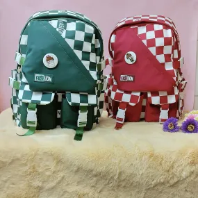 Printed Checks Backpack