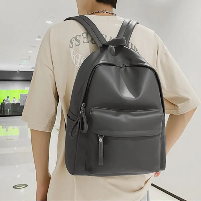 PU Leather Zip Backpack Bag