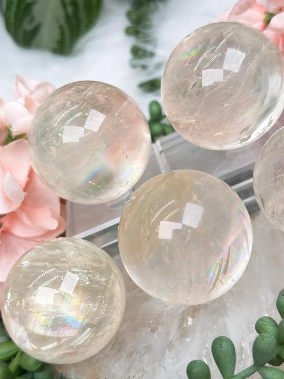 Rainbow Optical Calcite Spheres