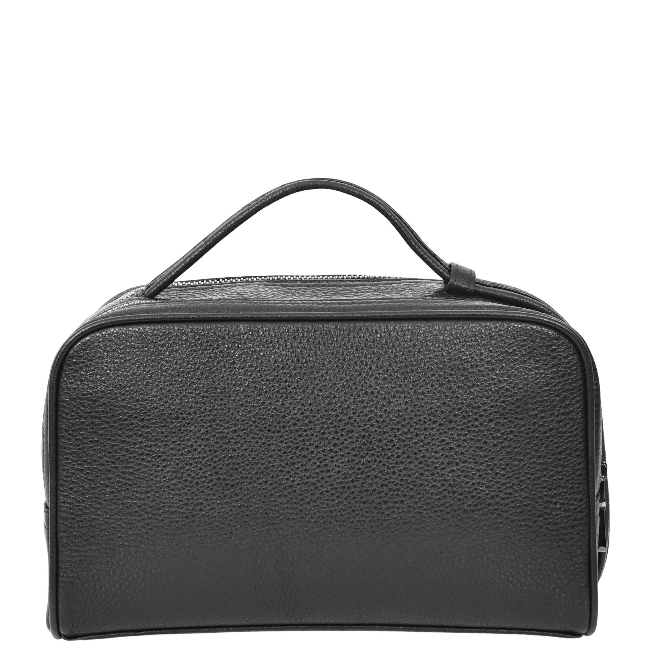 Real Leather Toiletry Wash Bag Alexander Black