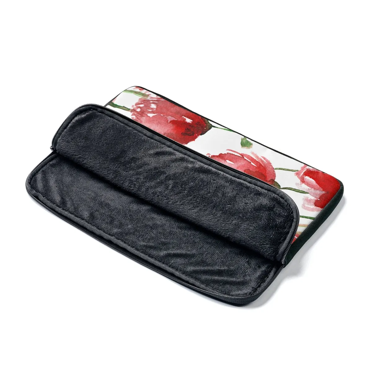 Red Poppy Flower Floral Print 12', 13", 14" Laptop Sleeve - Designed   Made in the USA