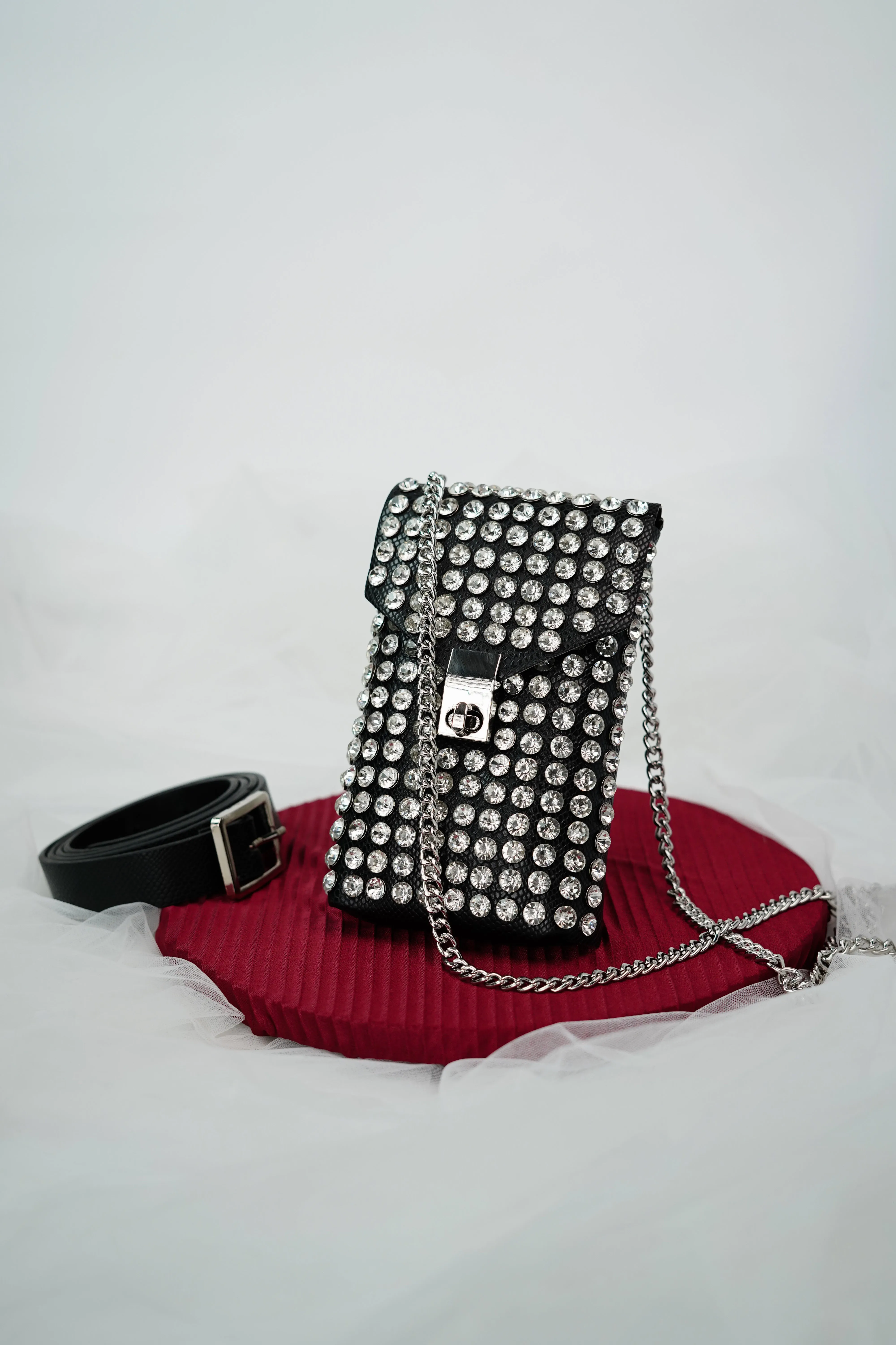 Rhinestone Waist Belt Bag