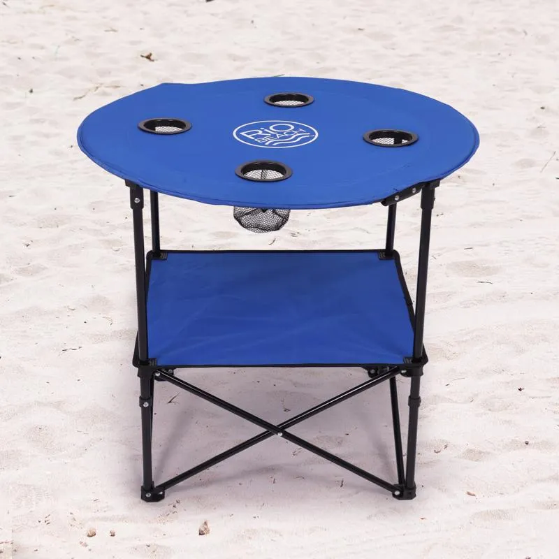 Rio Brands Plastic Blue 28 in. Round Foldable Picnic Table