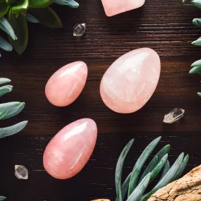 Rose Quartz Yoni Eggs - Drilled