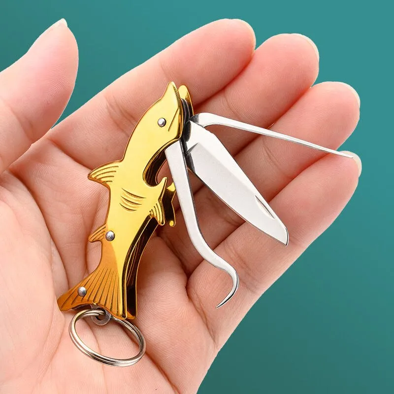 Sharp Shark Multifunctional Toothpick Knife Keychain