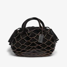 Simone | Black calfskin net bag