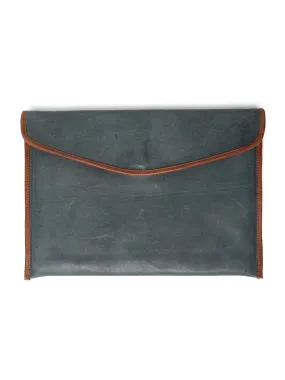 SleekSkin: Navy Genuine Leather Laptop Sleeves