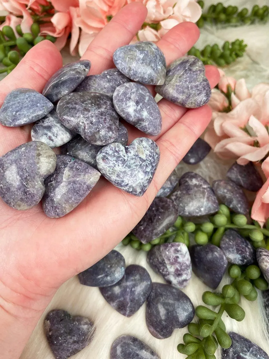 Small Lepidolite Hearts