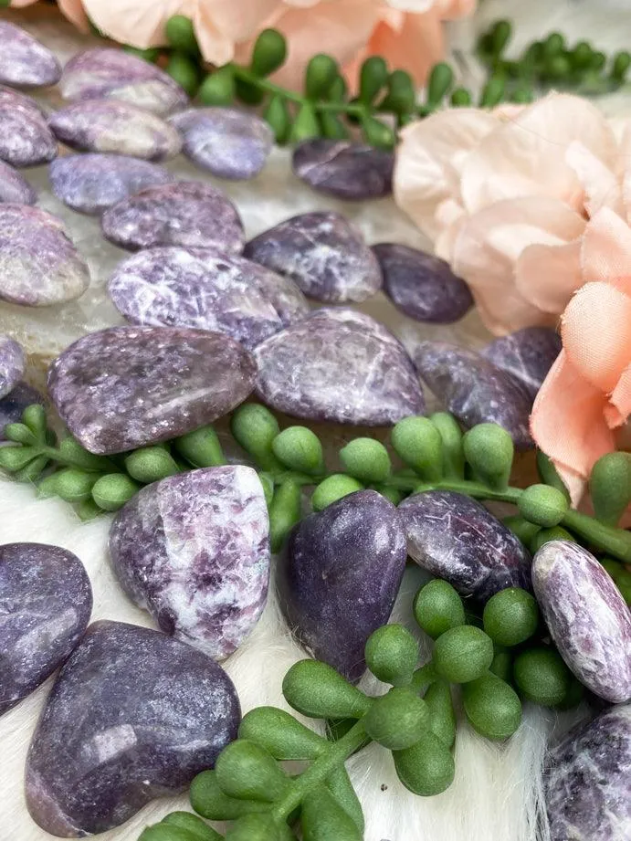 Small Lepidolite Hearts