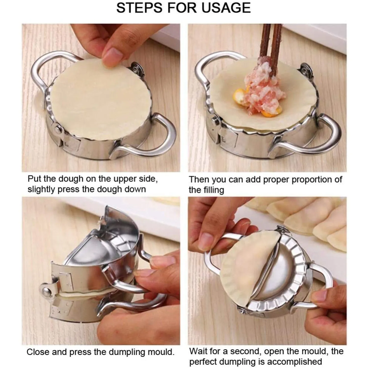 Stainless Steel Dumpling Maker, Dough Cutter Pie Mold Tool.