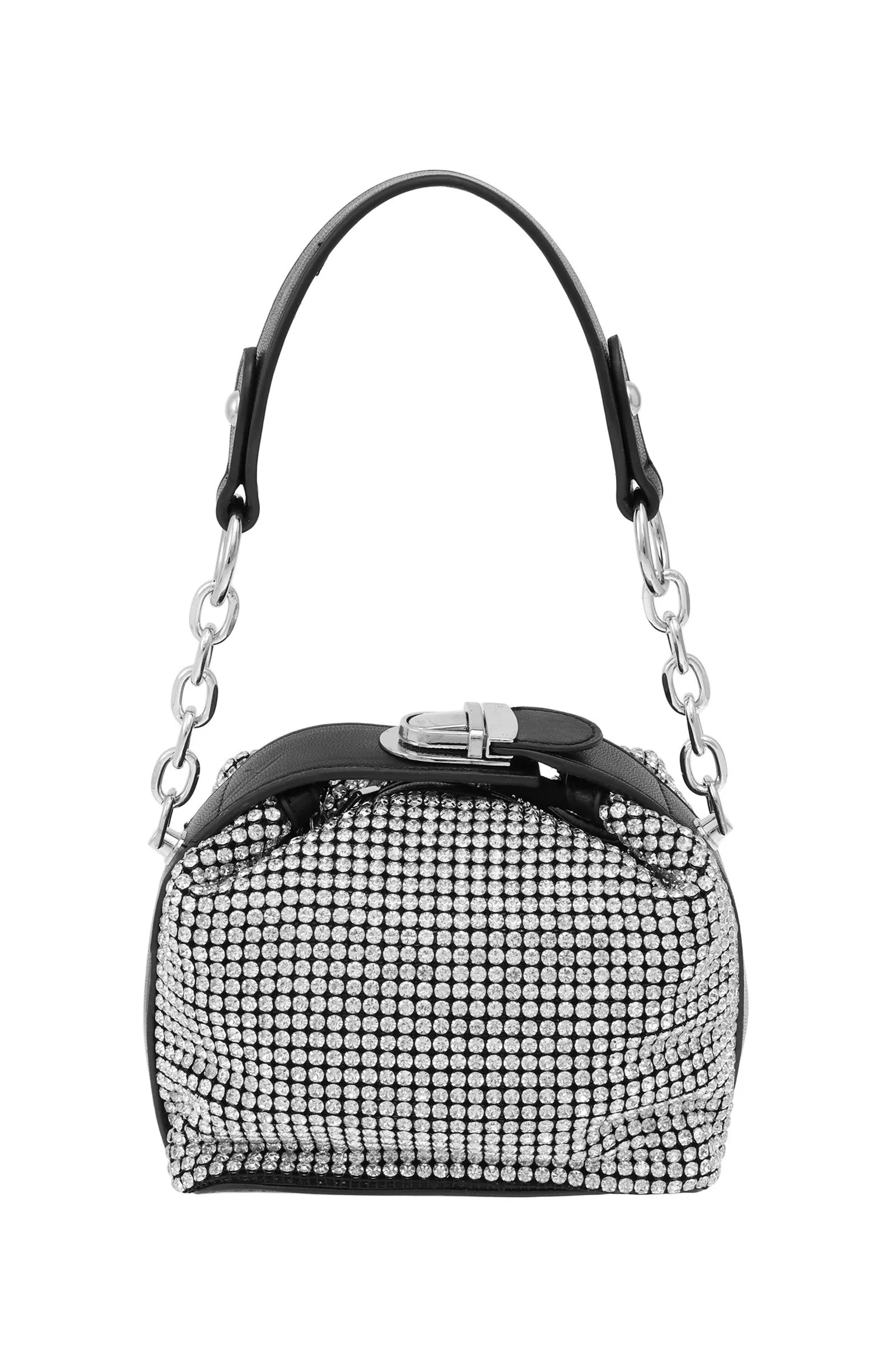 Star Struck Rhinestone Studded Purse - Black