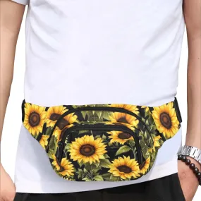 Sunflower Fanny Pack, Floral Flowers Waist Belt Bag Women Men Hip Bum 90s Designer Shoulder Festival Waterproof