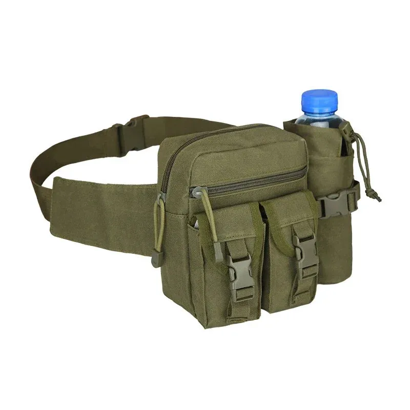 Tactical Men Waist Pack Nylon Hiking Water Bottle Phone Pouch Outdoor Sports Hunting Climbing Camping Belt Bag