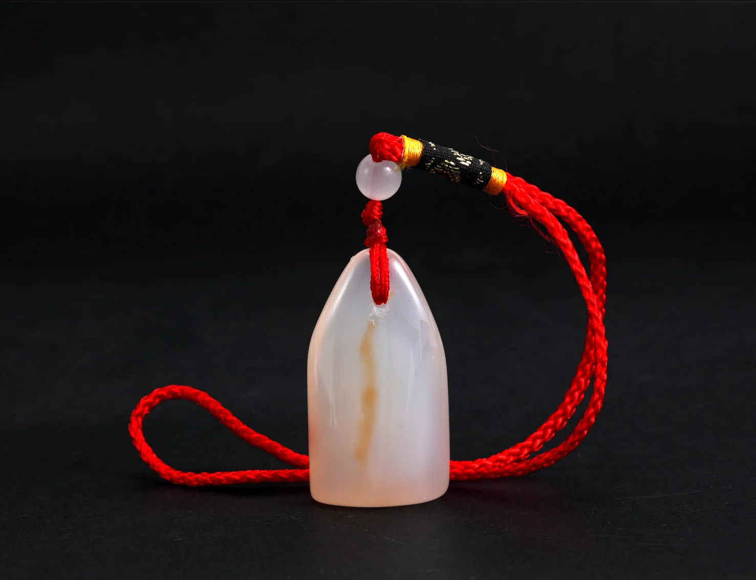 TALISMAN STONE WHITE - Chinese Oriental Agate Signature Seal Stone