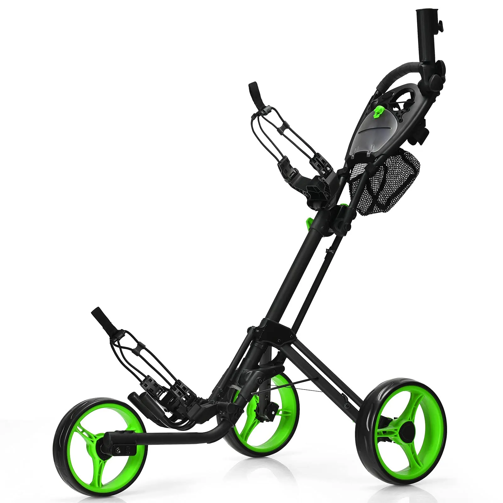 Tangkula Golf Push Pull Cart, Lightweight Aluminum Collapsible 3 Wheels Golf Push Cart