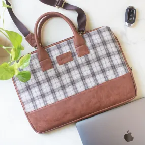 Theo Sleek Laptop Bag (Greige Twill)