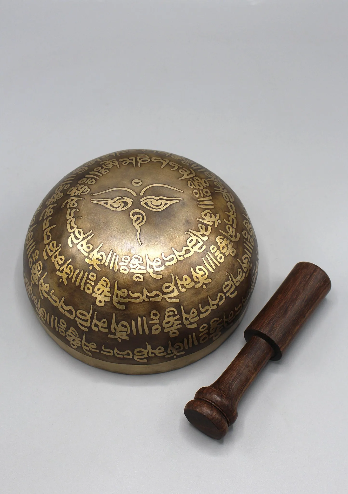 Tibetan Mantras Carving Double Dorjee Singing Bowl