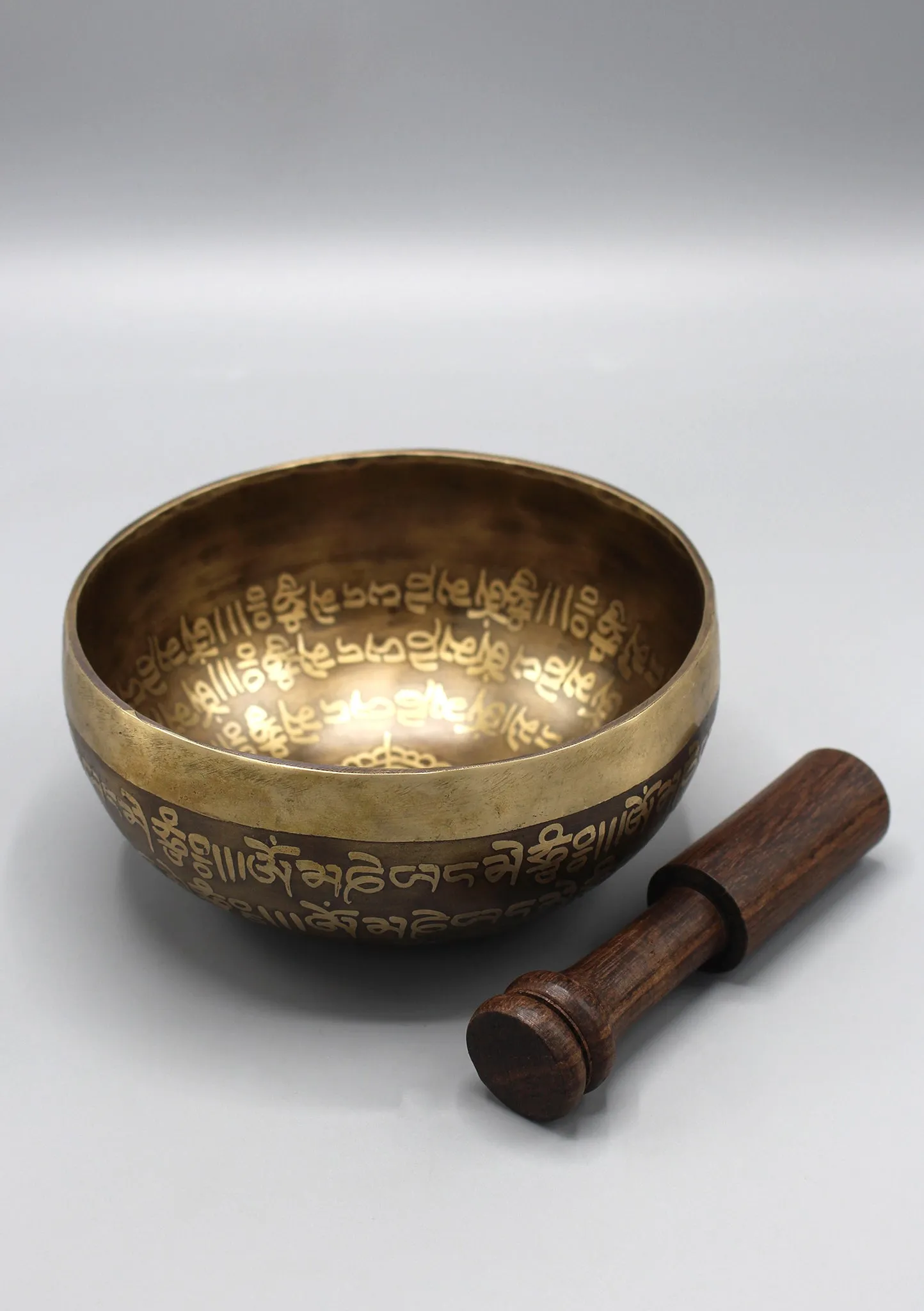 Tibetan Mantras Carving Double Dorjee Singing Bowl