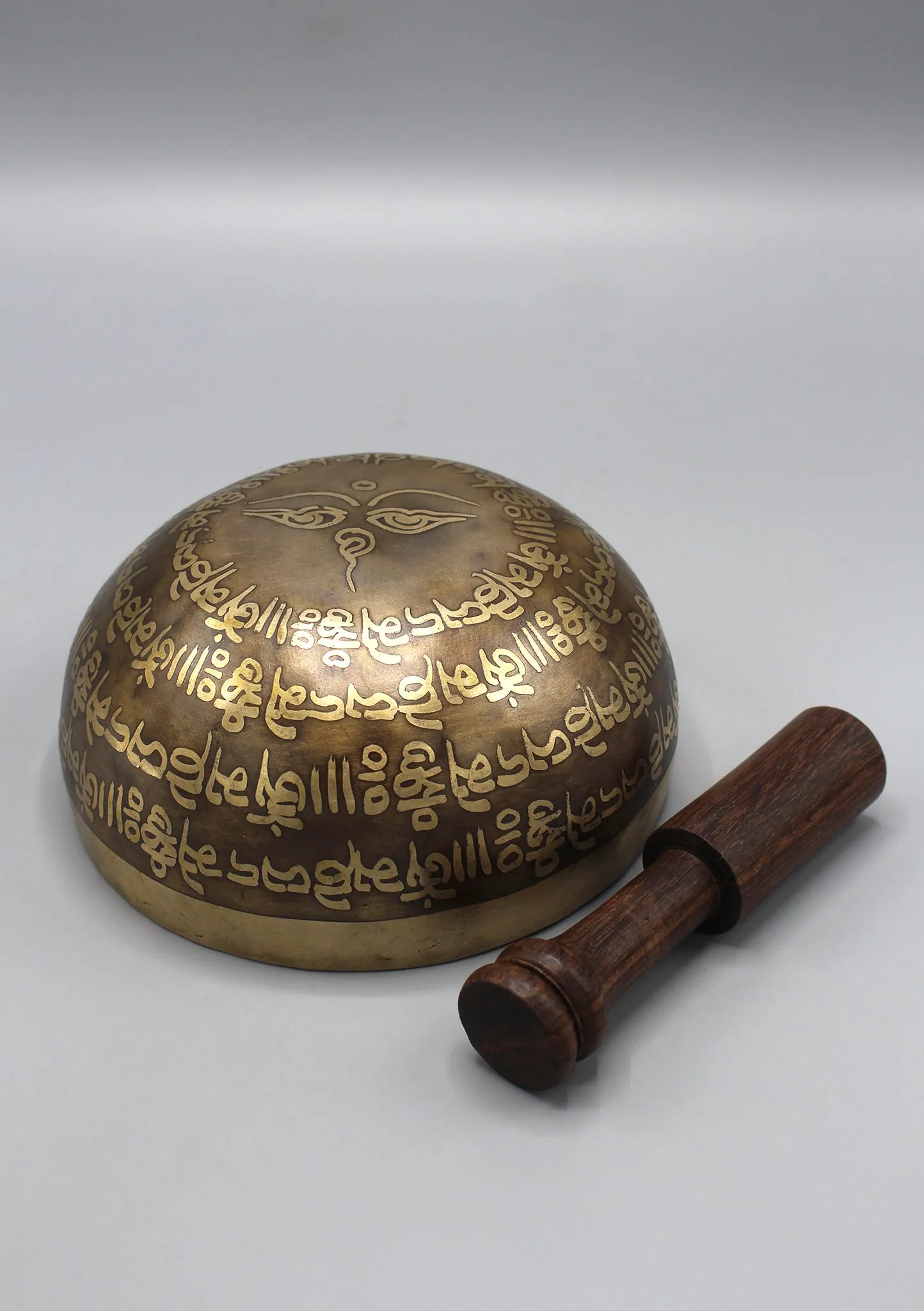 Tibetan Mantras Carving Double Dorjee Singing Bowl