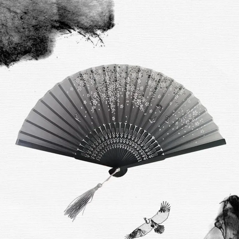 Traditional Japanese Style Floral Hand Fan