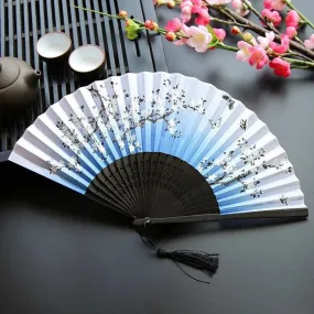 Traditional Japanese Style Floral Hand Fan