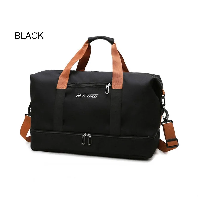 Travel Bags For Women Large Capacity Sports Shoulder High Quality Handbags Waterproof Weekend Female Messenger Tote Dry And Wet