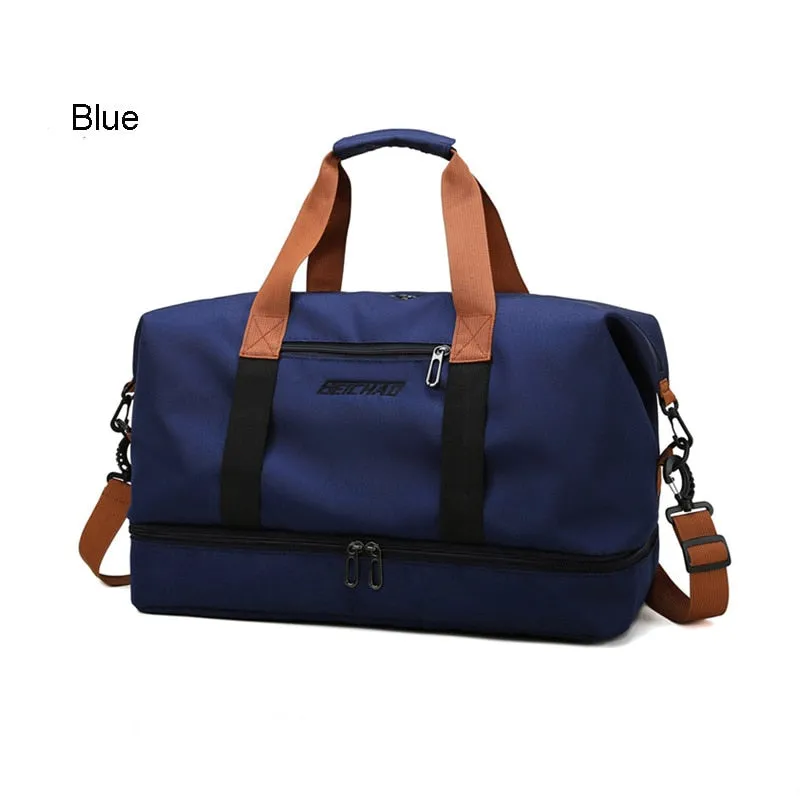 Travel Bags For Women Large Capacity Sports Shoulder High Quality Handbags Waterproof Weekend Female Messenger Tote Dry And Wet