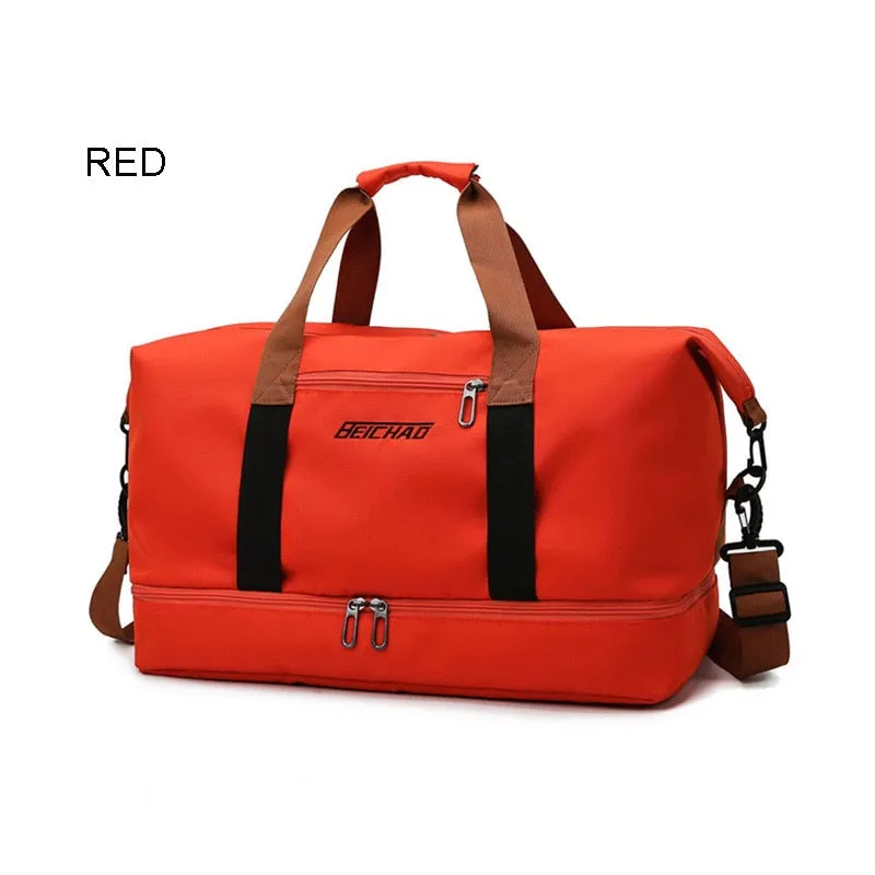 Travel Bags For Women Large Capacity Sports Shoulder High Quality Handbags Waterproof Weekend Female Messenger Tote Dry And Wet