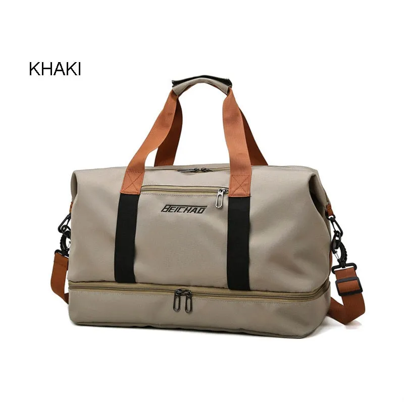 Travel Bags For Women Large Capacity Sports Shoulder High Quality Handbags Waterproof Weekend Female Messenger Tote Dry And Wet