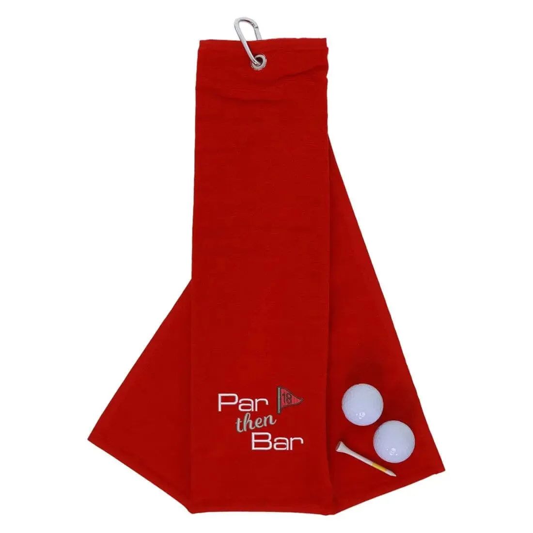 Tri-Fold Golf Towel Embroidered With Par Then Bar Logo