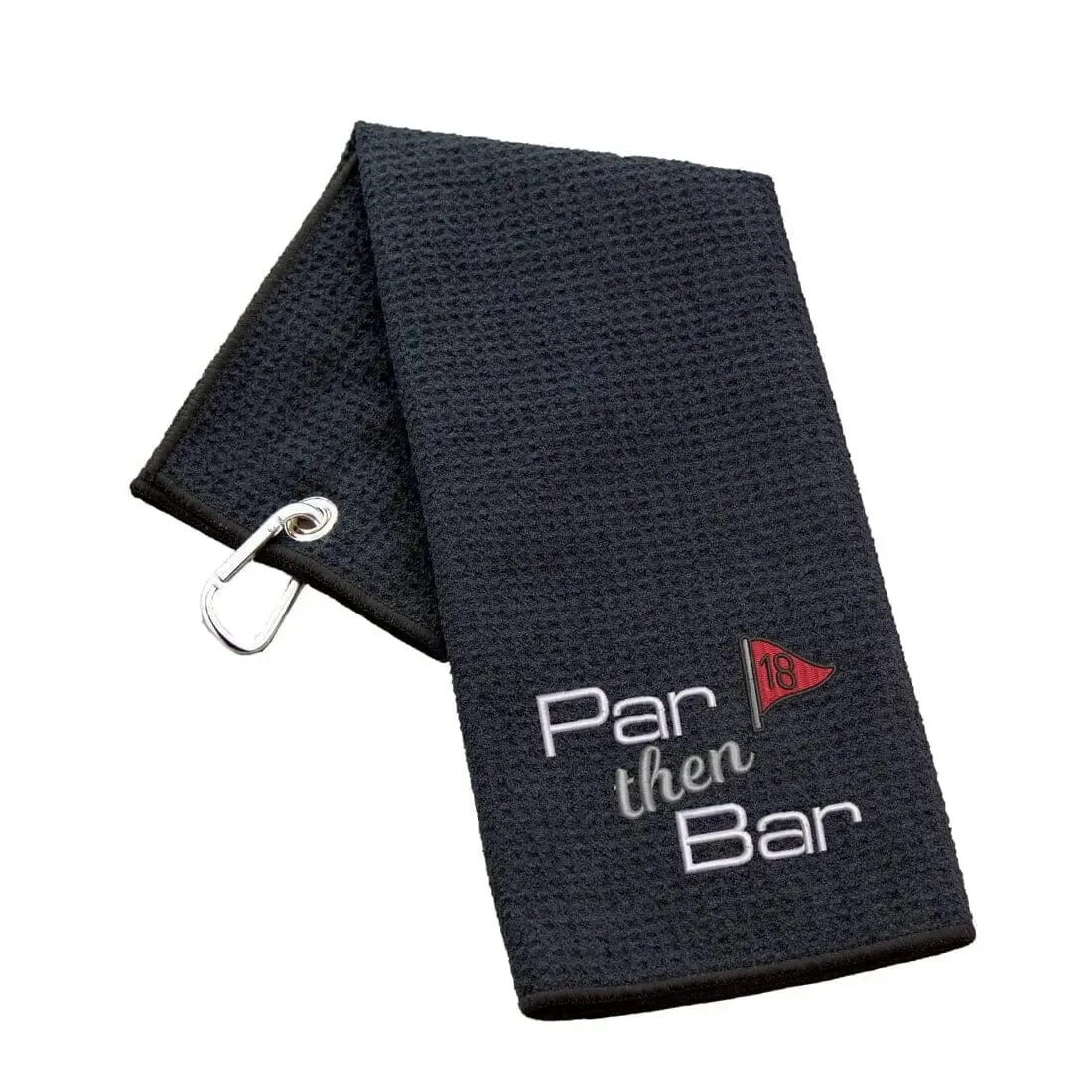 Tri-Fold Golf Towel Embroidered With Par Then Bar Logo