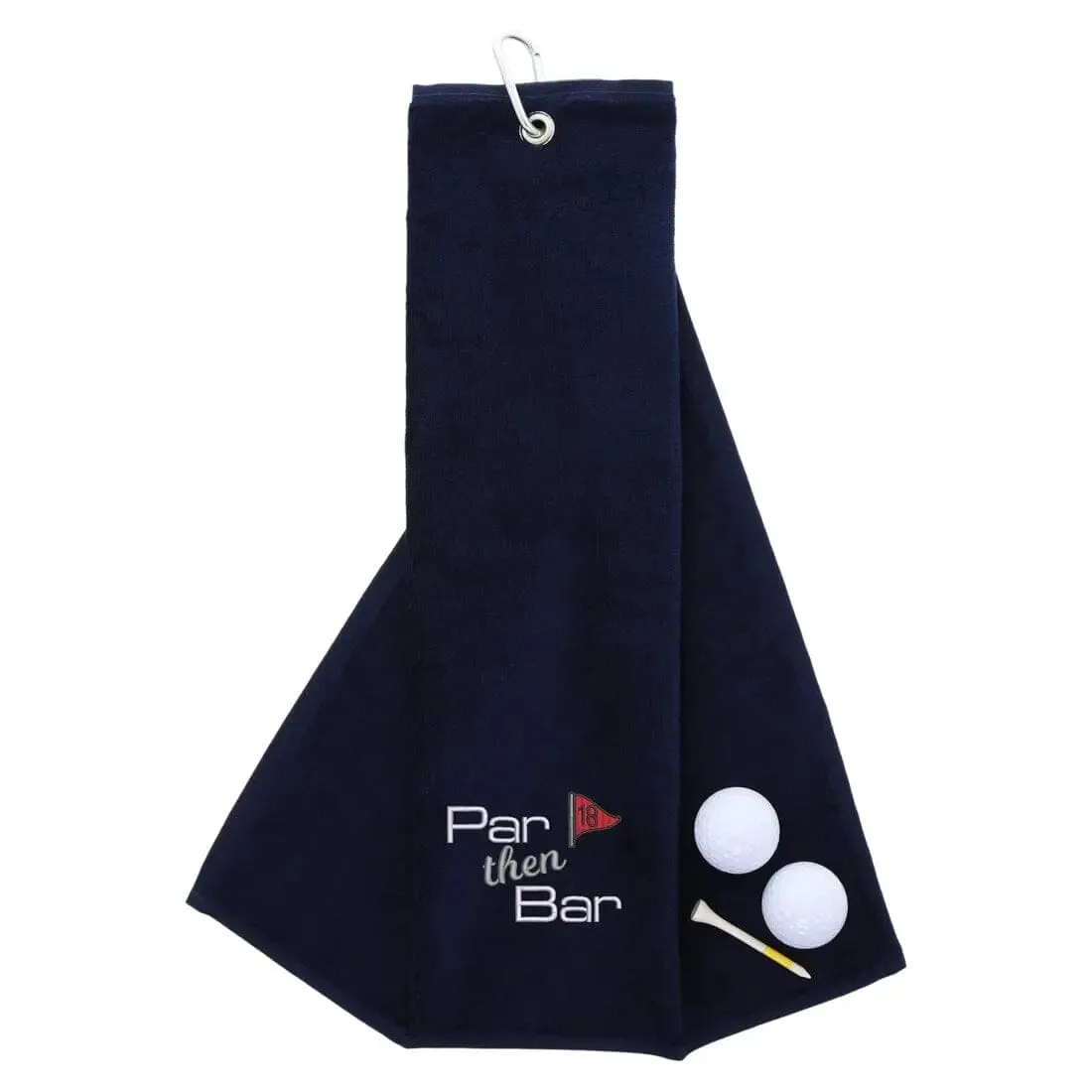 Tri-Fold Golf Towel Embroidered With Par Then Bar Logo