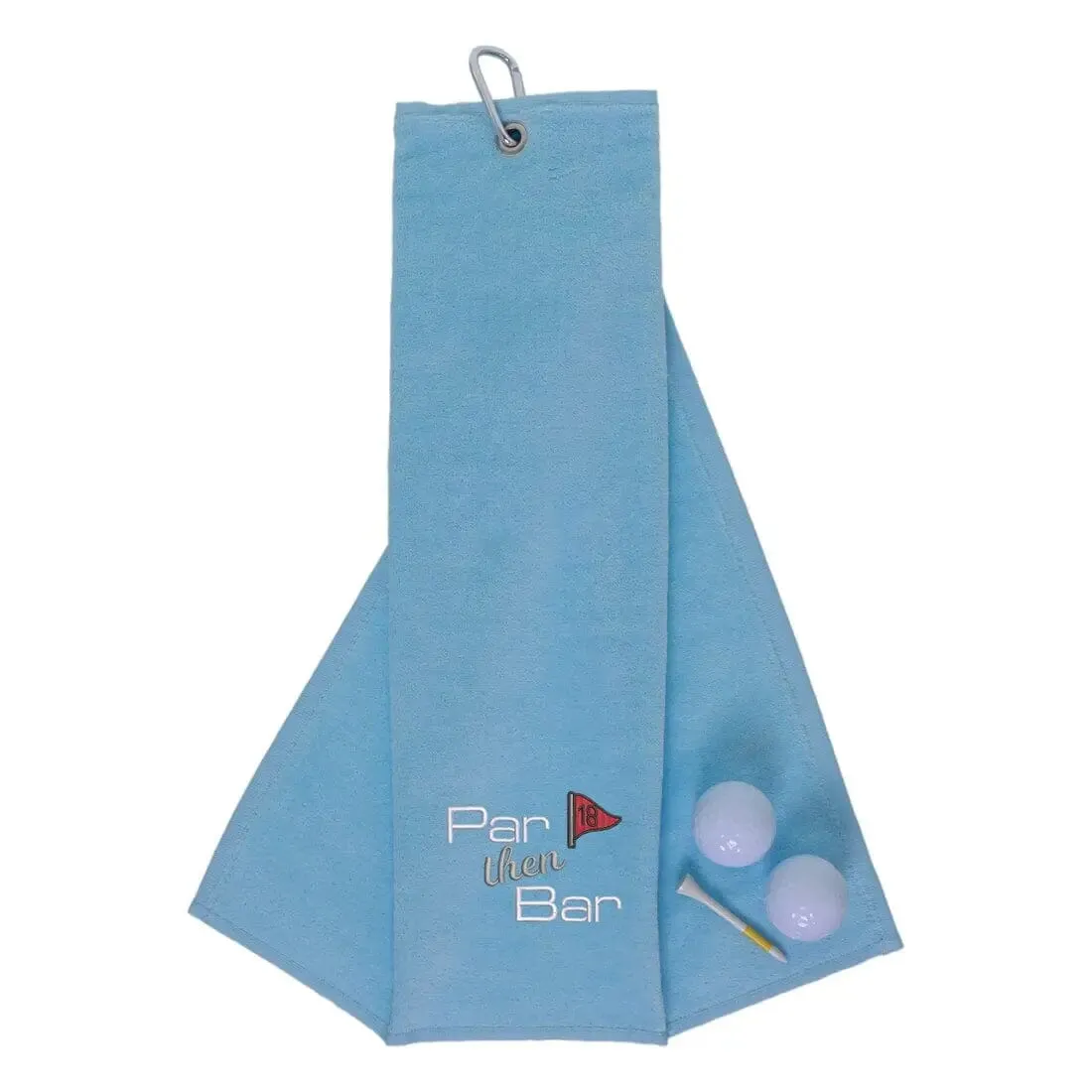 Tri-Fold Golf Towel Embroidered With Par Then Bar Logo