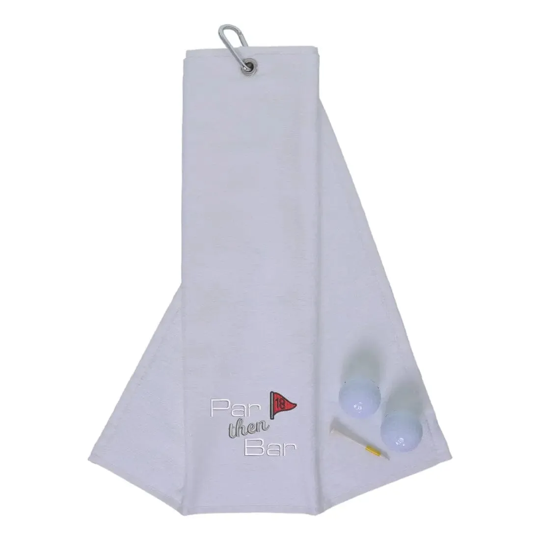 Tri-Fold Golf Towel Embroidered With Par Then Bar Logo