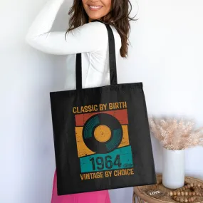 Vintage 1964 Edition Tote Bag, Classic by Birth Retro Design, Birthday Cotton Bag for Life, Unique Gift Idea, Reusable Shopping Bag